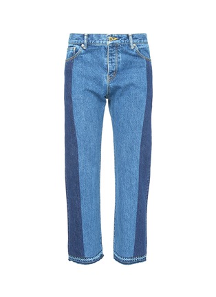 Main View - Click To Enlarge - NOVE - Patchwork cropped straight leg jeans