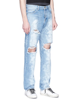 Front View - Click To Enlarge - NOVE - Paint spot ripped jeans