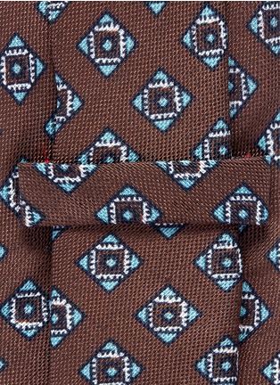 Detail View - Click To Enlarge - ISAIA - Square print linen-silk tie