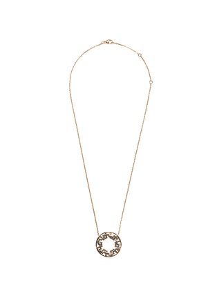 Main View - Click To Enlarge - MELLERIO - 'Graphic' 18k gold interlocking hoop pendant necklace