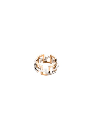 Main View - Click To Enlarge - MELLERIO - 'Graphic' 18k gold interlocking ring