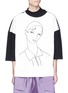 Main View - Click To Enlarge - PRONOUNCE - Colourblock portrait embroidered oversized sweatshirt