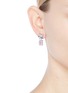 Figure View - Click To Enlarge - ANABELA CHAN - 'Lily' diamond 18k white gold vermeil drop earrings