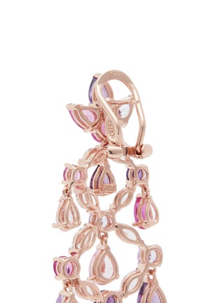 Detail View - Click To Enlarge - ANABELA CHAN - Diamond gemstone 18k gold vermeil chandelier earrings