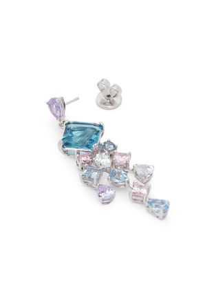 Detail View - Click To Enlarge - ANABELA CHAN - 'Asscher' diamond gemstone geometric link fringe earrings