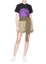 Figure View - Click To Enlarge - SIRLOIN - 'Blotty' T-shirt yoke ruched panelled mini dress