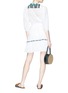 Figure View - Click To Enlarge - FIGUE - 'Svana' tassel belted embroidered bib gauze dress