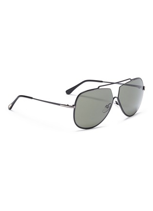 Figure View - Click To Enlarge - TOM FORD - 'Chase' metal aviator sunglasses