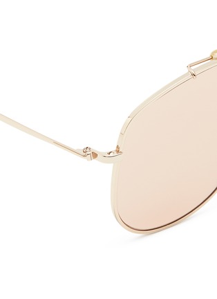 Detail View - Click To Enlarge - TOM FORD - 'Connor' acetate brow bar metal aviator sunglasses