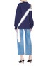 Back View - Click To Enlarge - MONSE - Cutout shoulder asymmetric sash drape wool sweater