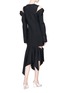 Figure View - Click To Enlarge - MONSE - Zip shoulder asymmetric wool blend suiting dress