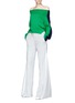 Figure View - Click To Enlarge - MONSE - 'Upside Down' colourblock wool cropped off-shoulder sweater