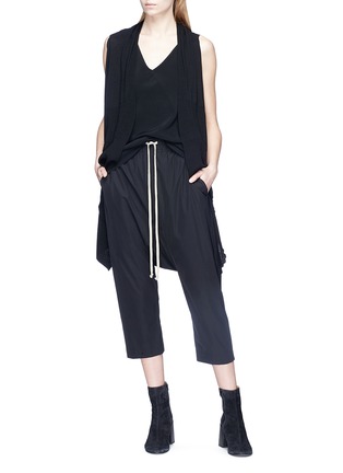 Figure View - Click To Enlarge - RICK OWENS  - V-neck crepe sleeveless top