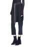 Front View - Click To Enlarge - RICK OWENS  - Drawstring drop crotch cropped crepe pants