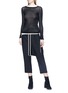Figure View - Click To Enlarge - RICK OWENS  - Drawstring drop crotch cropped crepe pants
