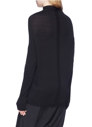 Back View - Click To Enlarge - RICK OWENS  - Cowl neck virgin wool sweater