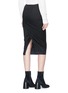 Back View - Click To Enlarge - RICK OWENS  - 'Soft Pillar' split back poplin midi skirt