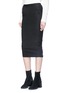 Front View - Click To Enlarge - RICK OWENS  - 'Soft Pillar' split back poplin midi skirt