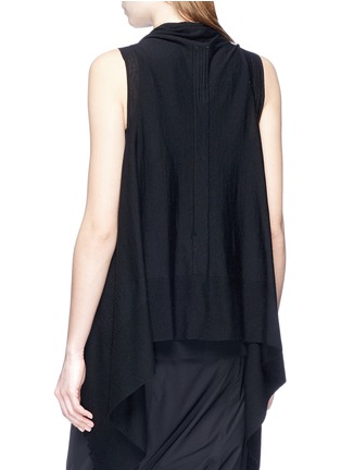 Back View - Click To Enlarge - RICK OWENS  - 'Medium Wrap' open front virgin wool knit gilet