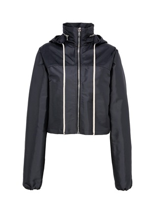 Main View - Click To Enlarge - RICK OWENS  - Retractable hood cropped windbreaker jacket