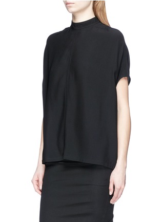 Front View - Click To Enlarge - RICK OWENS  - Batwing sleeve boxy crepe top