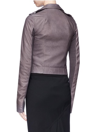 Back View - Click To Enlarge - RICK OWENS  - 'Classic Stooges' panel sleeve leather biker jacket