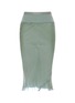 Main View - Click To Enlarge - RICK OWENS  - Ribbed waist gathered back silk chiffon midi skirt