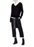 Figure View - Click To Enlarge - RICK OWENS  - Drawstring drop crotch cropped silk crepe pants