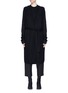 Front View - Click To Enlarge - RICK OWENS  - Hooded belted long cashmere cardigan