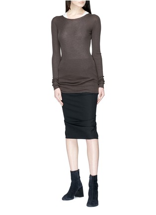 Figure View - Click To Enlarge - RICK OWENS  - Virgin wool rib knit sweater