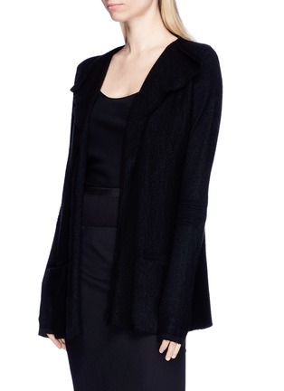 Front View - Click To Enlarge - RICK OWENS  - Ribbed sleeve cashmere open cardigan