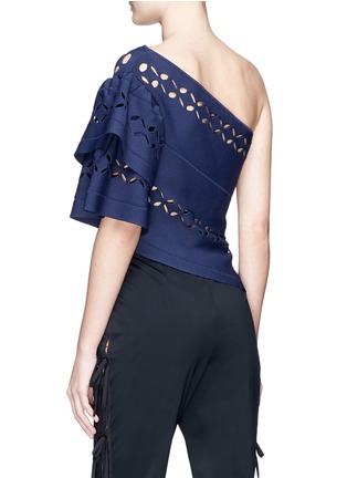 Back View - Click To Enlarge - SELF-PORTRAIT - Cutout one-shoulder knit top