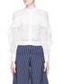 Main View - Click To Enlarge - SELF-PORTRAIT - Ruffle cutwork embroidery organdy cropped top