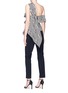 Figure View - Click To Enlarge - SELF-PORTRAIT - Abstract stripe print ruffle one-shoulder jumpsuit