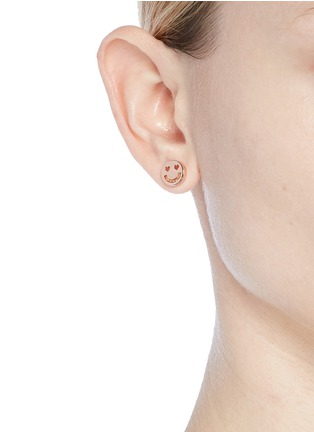 Figure View - Click To Enlarge - RUIFIER - 'Smitten' 18k rose gold vermeil stud earrings
