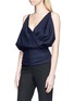 Front View - Click To Enlarge - JACQUEMUS - 'Sao' drape surplice front wool hopsack top