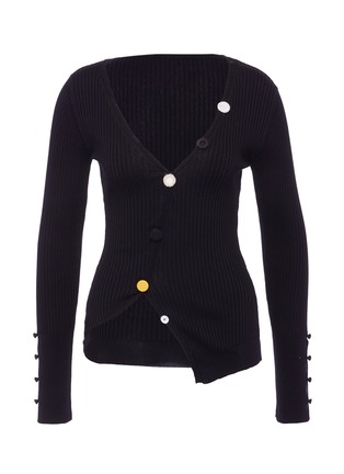 Main View - Click To Enlarge - JACQUEMUS - 'Le Tordu' mixed button rib knit cardigan