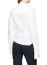 Back View - Click To Enlarge - JACQUEMUS - Ruched drape stripe shirt