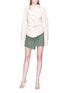 Figure View - Click To Enlarge - JACQUEMUS - Tie front ruched stripe shirt