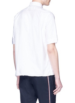 Back View - Click To Enlarge - THOM BROWNE  - Half zip short sleeve Oxford shirt