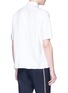 Back View - Click To Enlarge - THOM BROWNE  - Half zip short sleeve Oxford shirt