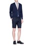Figure View - Click To Enlarge - THOM BROWNE  - Half zip short sleeve Oxford shirt