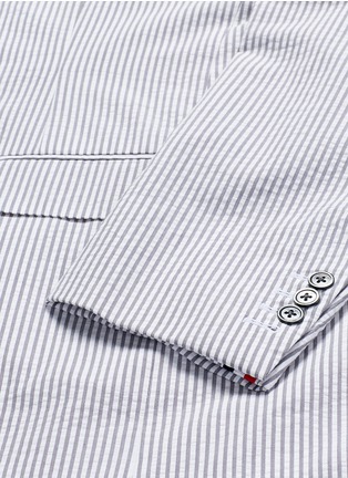 Detail View - Click To Enlarge - THOM BROWNE  - Stripe cotton seersucker blazer