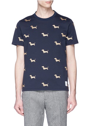 Main View - Click To Enlarge - THOM BROWNE  - Hector embroidered T-shirt