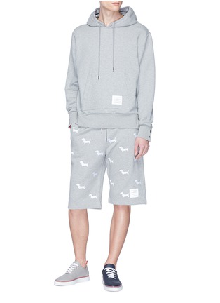 Figure View - Click To Enlarge - THOM BROWNE  - Hector embroidered sweat shorts