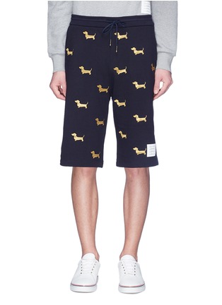 Main View - Click To Enlarge - THOM BROWNE  - Hector embroidered sweat shorts