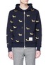 Main View - Click To Enlarge - THOM BROWNE  - Hector embroidered zip hoodie