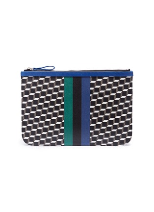Main View - Click To Enlarge - PIERRE HARDY - 'Cube Perspective' stripe print large pouch