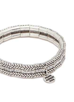Detail View - Click To Enlarge - PHILIPPE AUDIBERT - 'Fillian' Swarovski crystal braid effect elastic bracelet