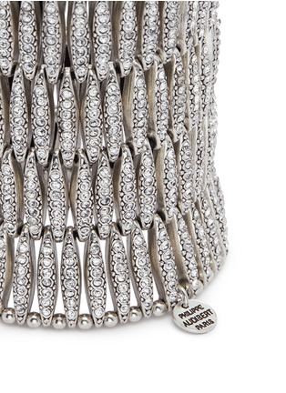 Detail View - Click To Enlarge - PHILIPPE AUDIBERT - 'Almond' Swarovski crystal five row plate elastic bracelet